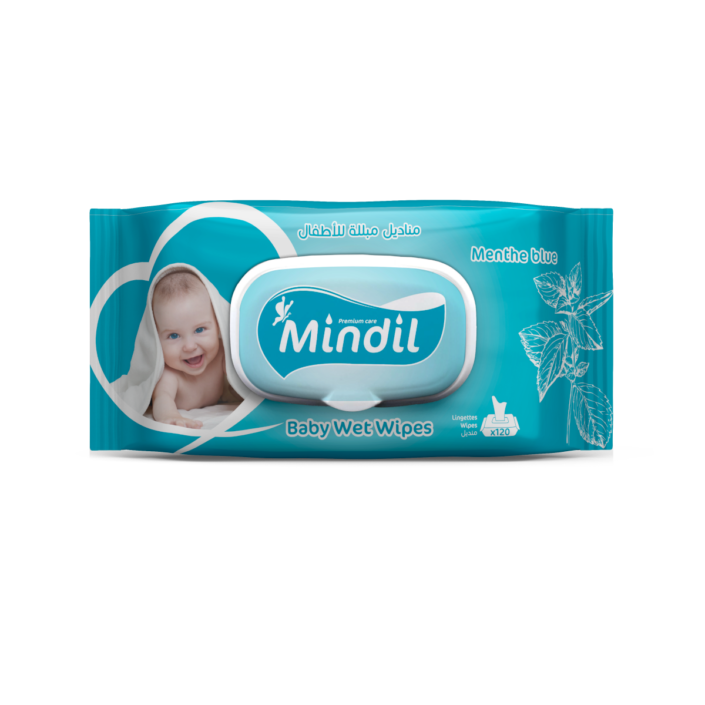 Lingettes bébé Mindil, parfum Menthe blue